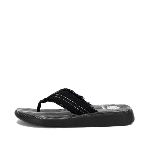 Gerri Frayed Flip Flops | Yellow Box Footwear | Black