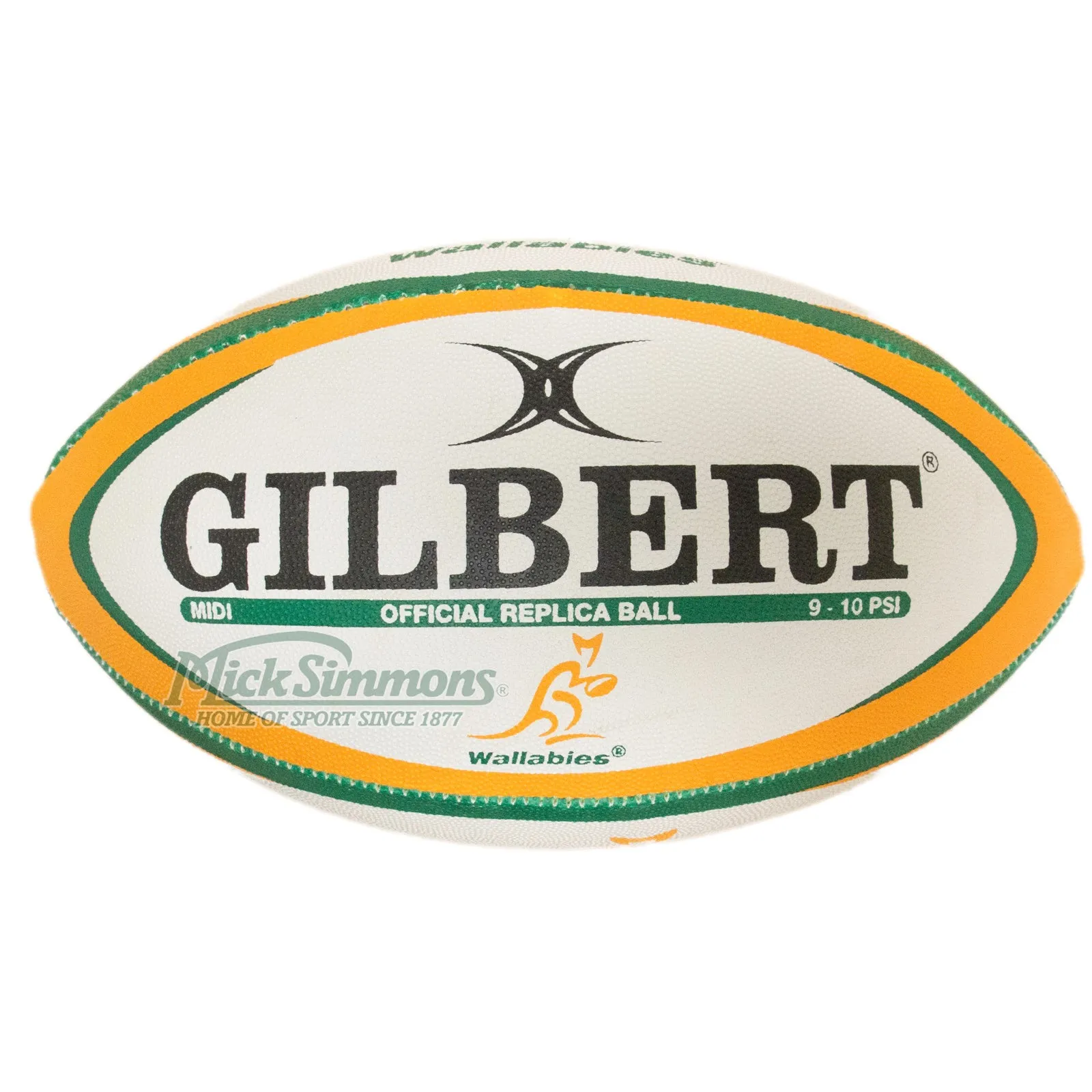 Gilbert Wallabies Australian Rugby Union Replica Midi Ball - 10 inch