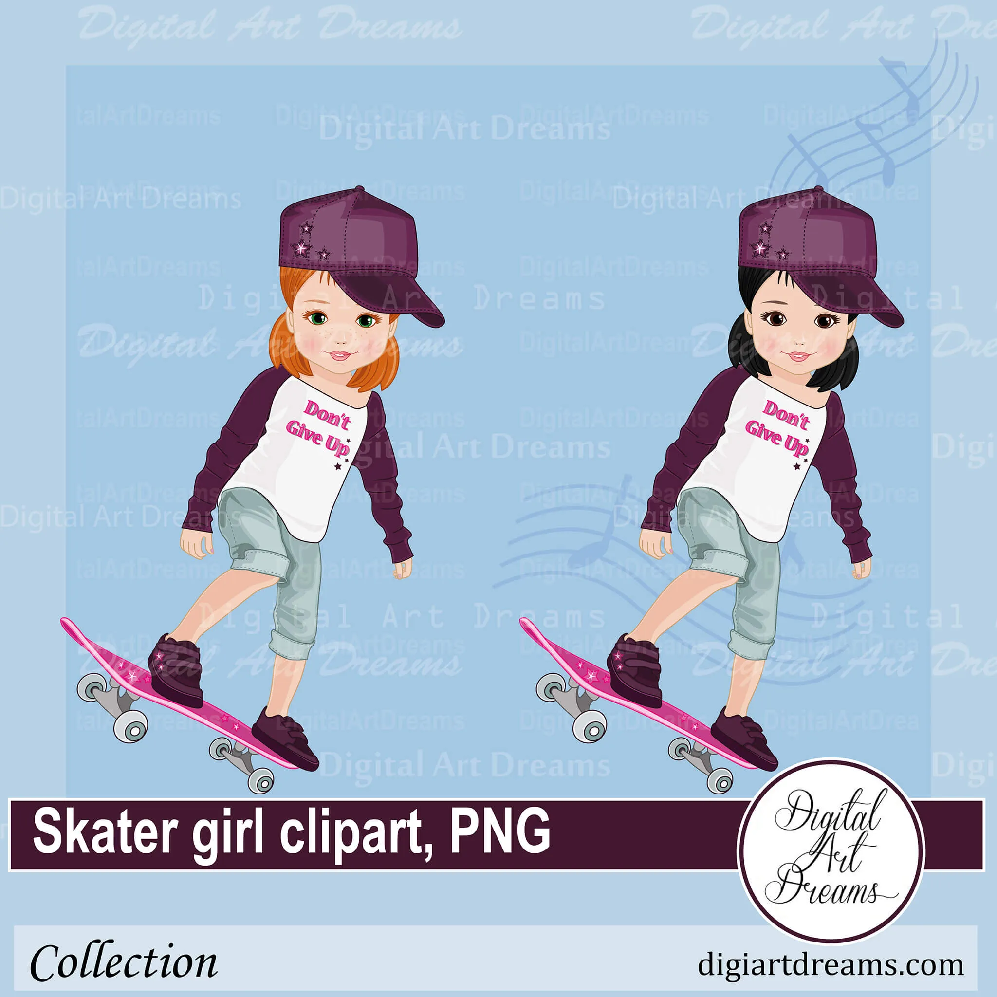 Girl Skater Clip Art