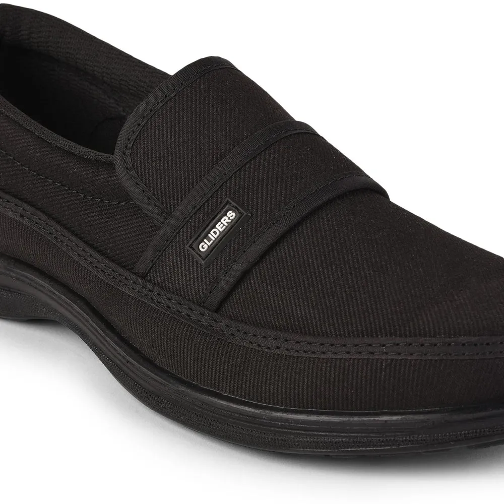 Gliders Casual Slip on Black Moccasin Shoes For Men 3070-27NEW By Liberty