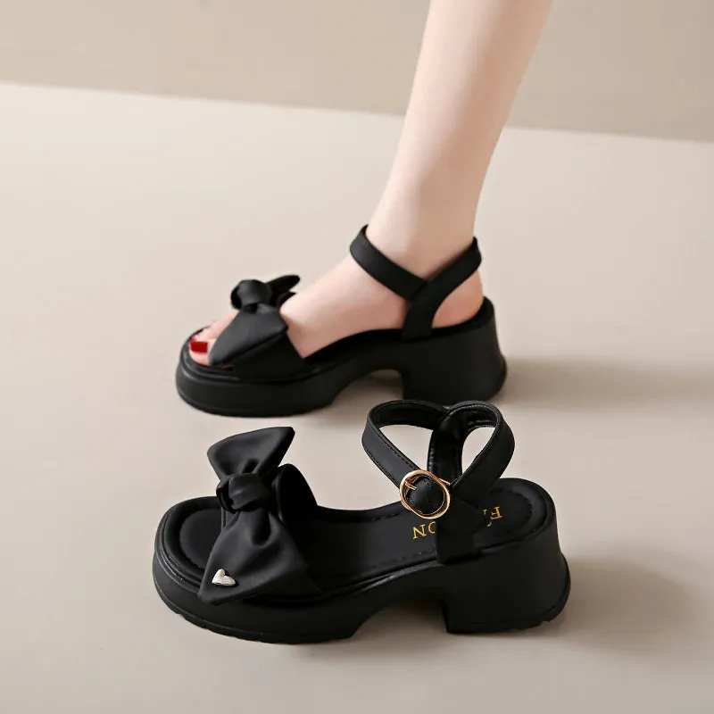 Hnzxzm Fairy style thick soled sandals for women wearing summer 2024 new thick heels with fashionable beach shoes