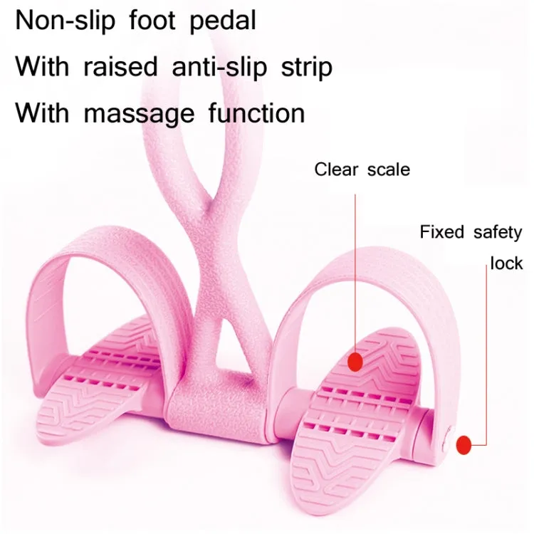 Home Fitness Pedal Tensioner Sit-Up Aid Multifunctional Elastic Rope, Specification： Enhanced Crystal (Pink)