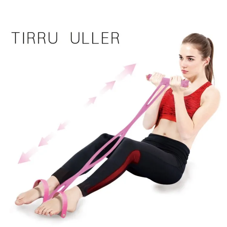 Home Fitness Pedal Tensioner Sit-Up Aid Multifunctional Elastic Rope, Specification： Enhanced Crystal (Pink)