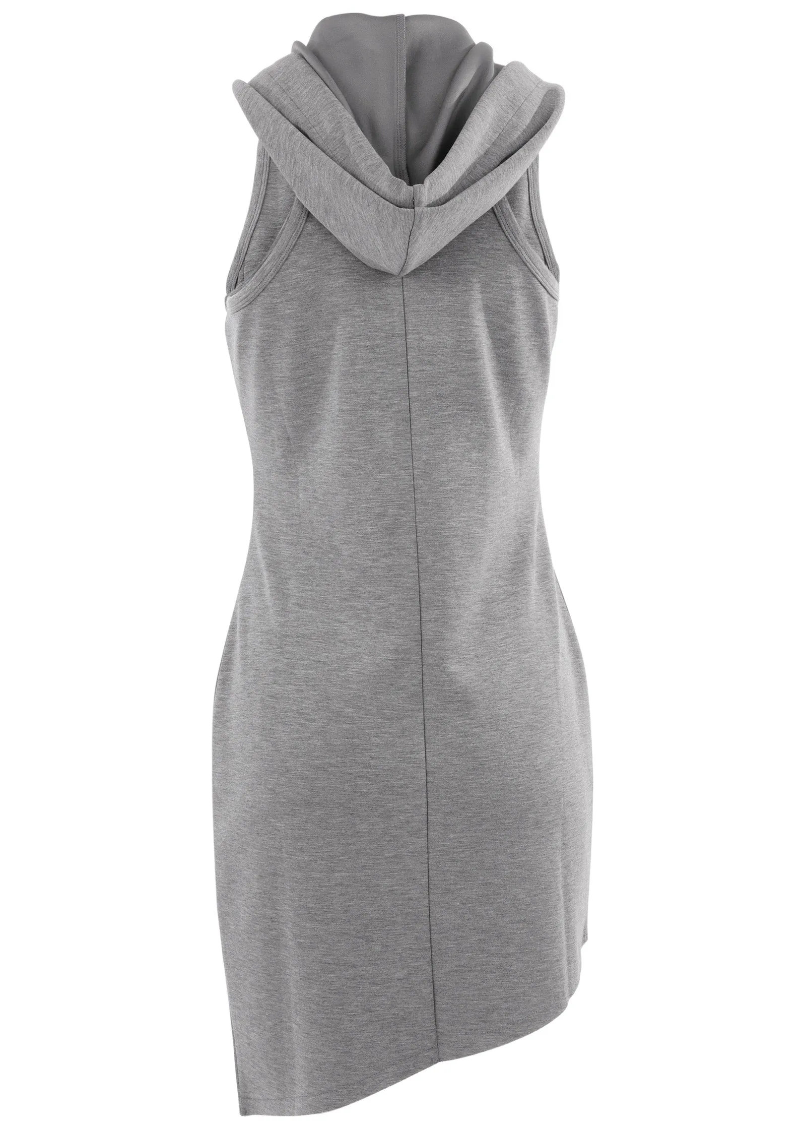 Hooded Seam Detail Dress - Medium Heather Grey