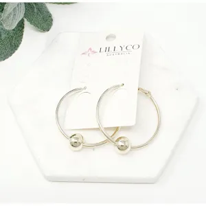 HOOP AND BALL EARRING