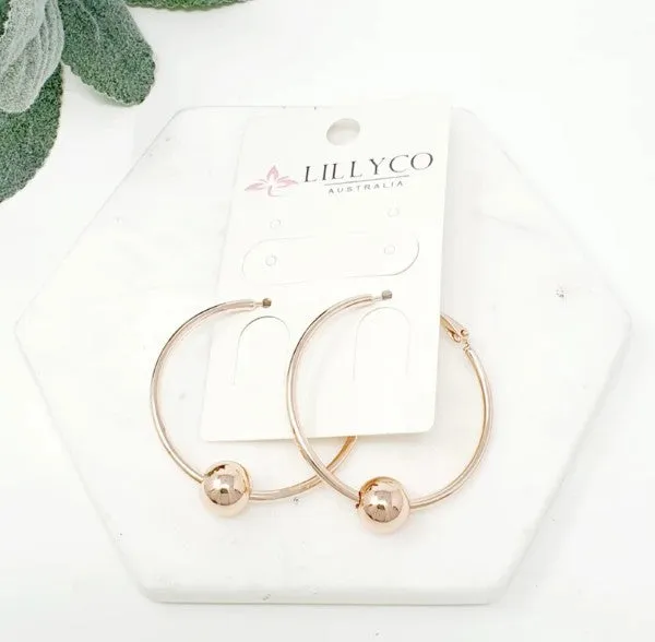 HOOP AND BALL EARRING