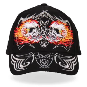 Hot Leathers BCA1027 Mirror Skulls Ball Cap