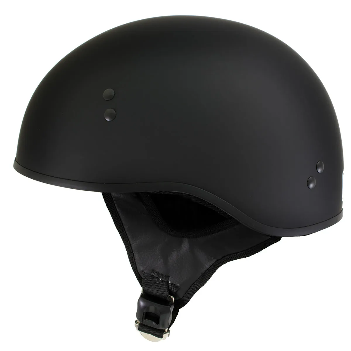 Hot Leathers HLD1001 'Flat Black' Motorcycle DOT Skull Cap Helmet