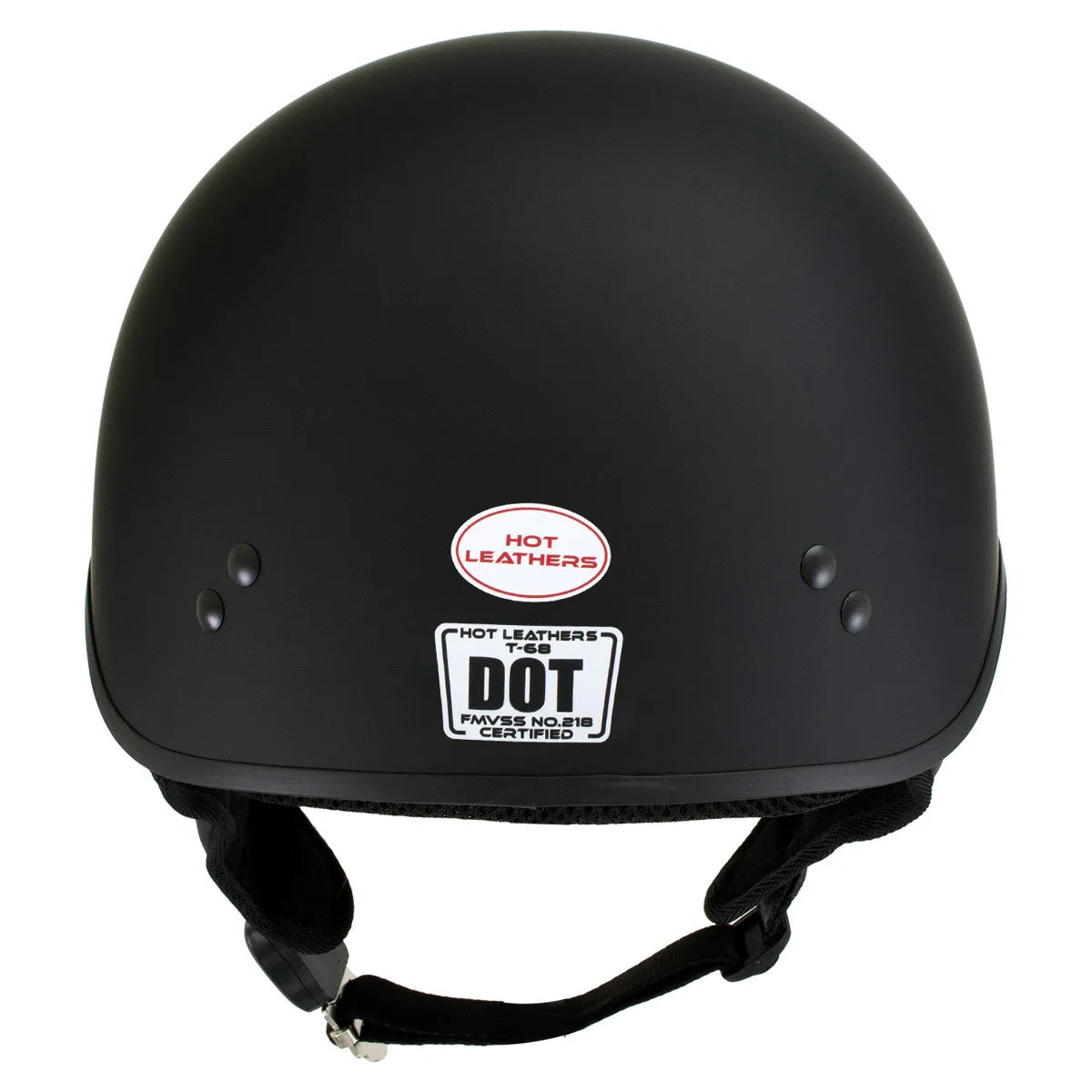 Hot Leathers HLD1001 'Flat Black' Motorcycle DOT Skull Cap Helmet