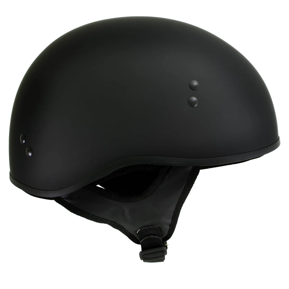 Hot Leathers HLD1001 'Flat Black' Motorcycle DOT Skull Cap Helmet