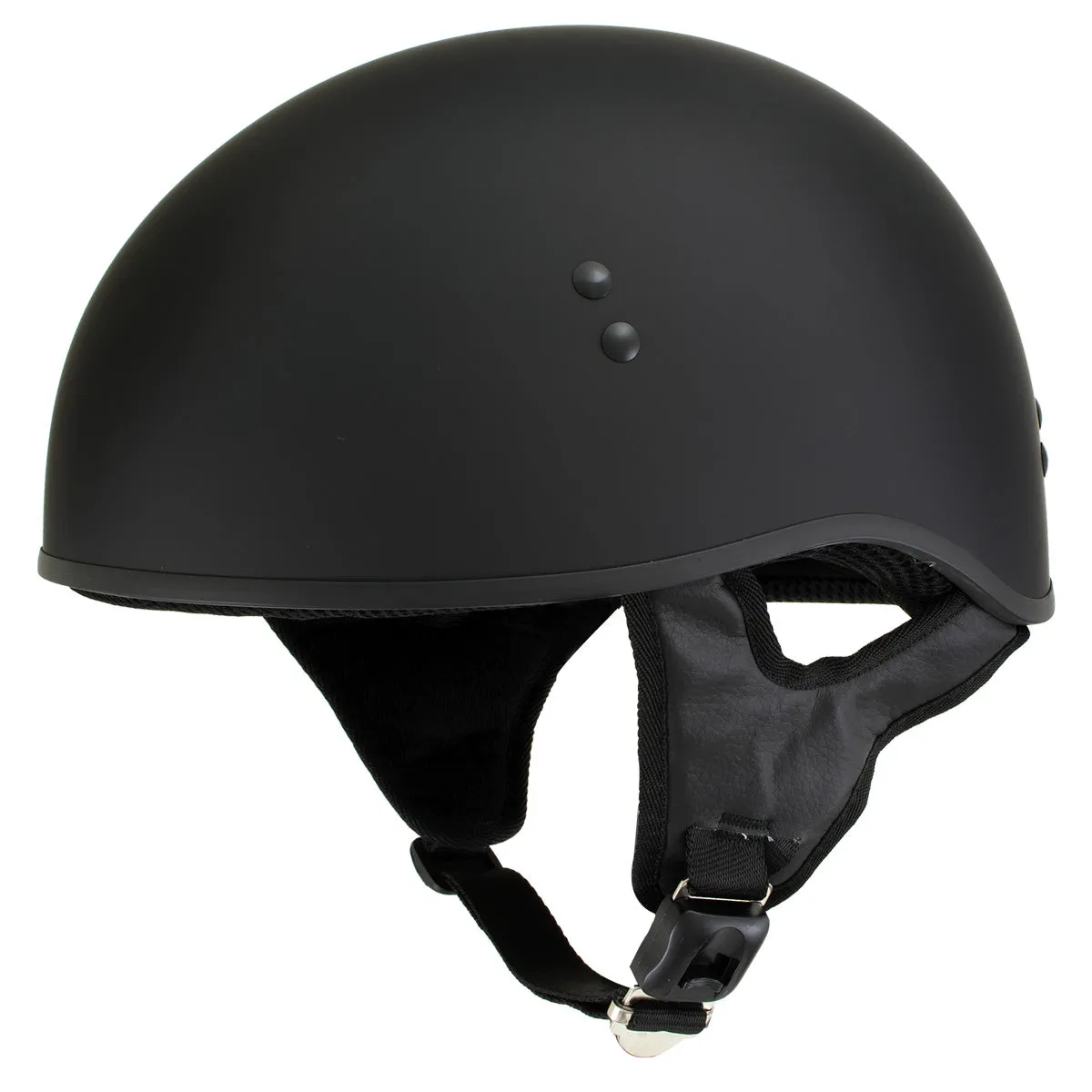 Hot Leathers HLD1001 'Flat Black' Motorcycle DOT Skull Cap Helmet