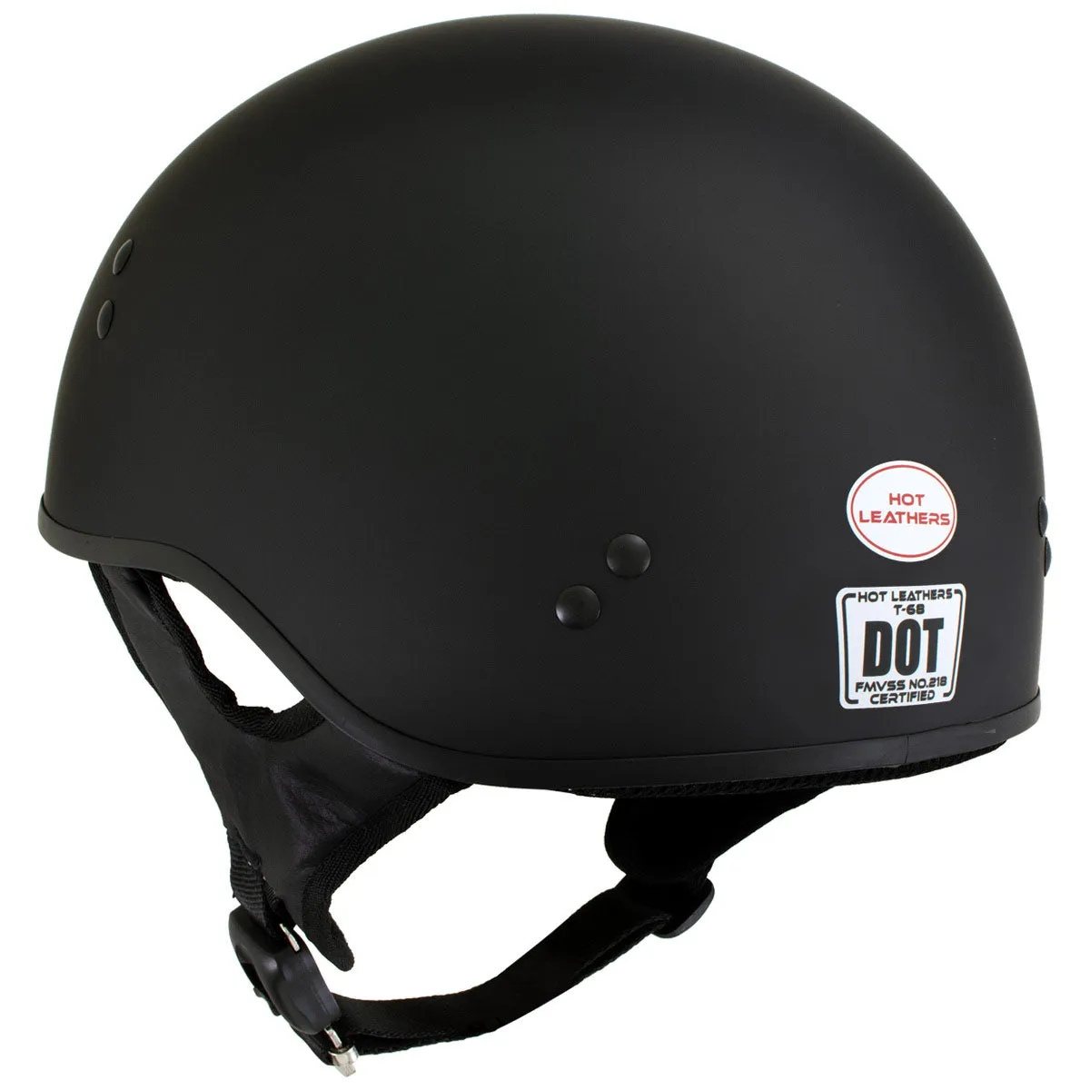 Hot Leathers HLD1001 'Flat Black' Motorcycle DOT Skull Cap Helmet