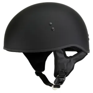 Hot Leathers HLD1001 'Flat Matte Black' Motorcycle DOT Skull Cap Classic Half Helmet for Men and Women Biker