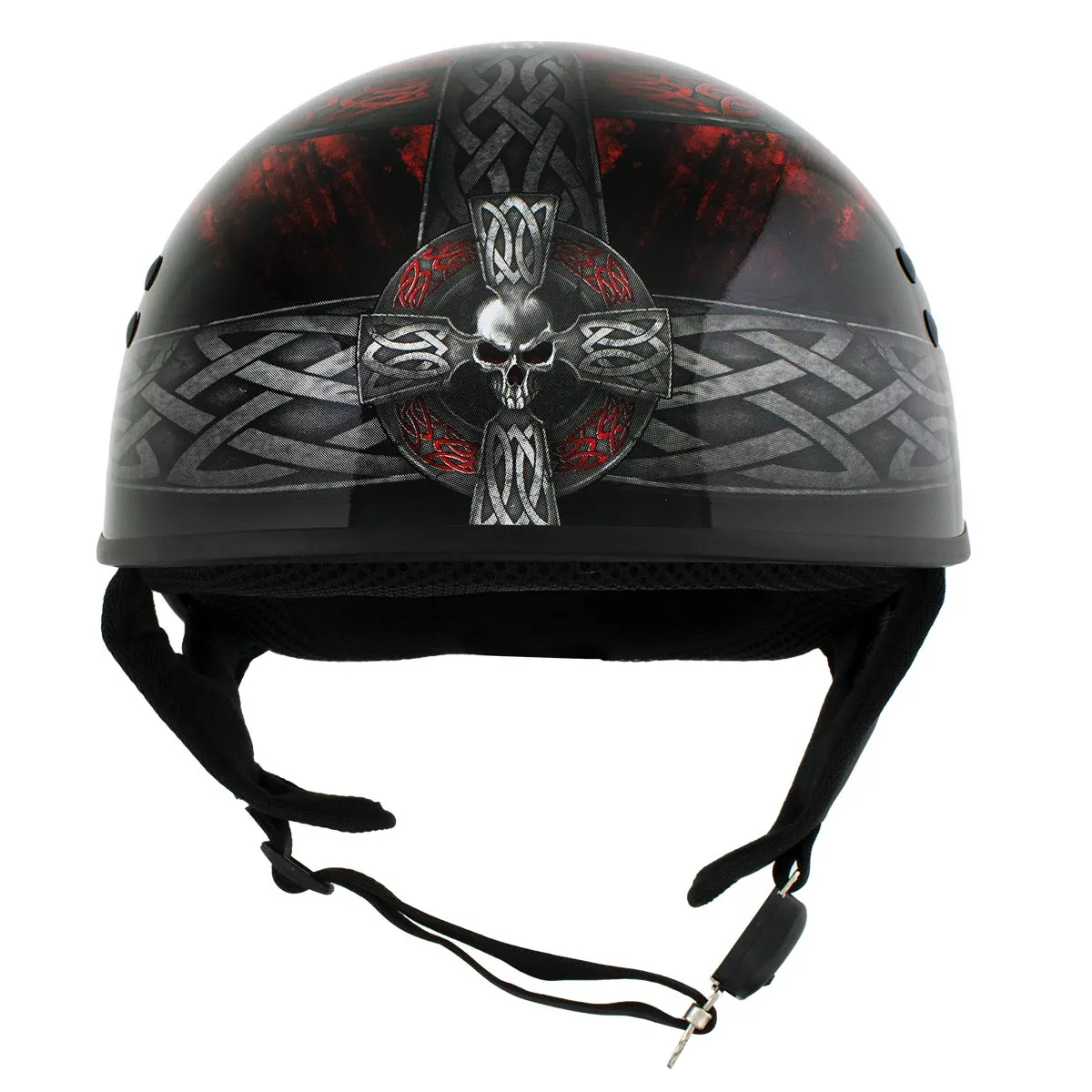 Hot Leathers HLD1008 'Celtic Cross' Motorcycle DOT Skull Cap Helmet