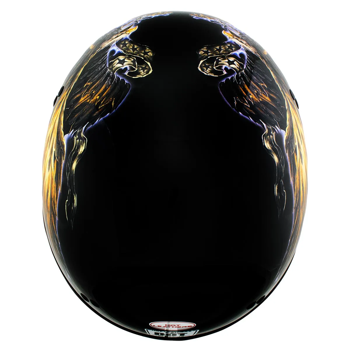 Hot Leathers HLD1028 'USA Eagle' Flat Black Motorcycle DOT Approved