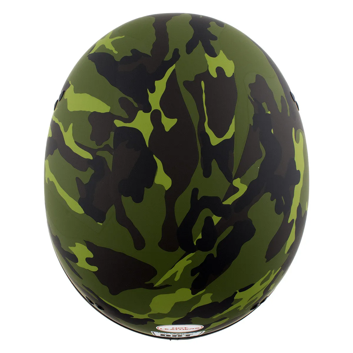 Hot Leathers HLD1049 'Camo Matte' Matte Green Motorcycle DOT Skull Cap Helmet