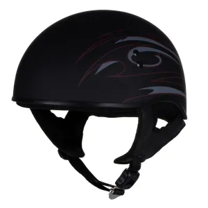 Hot Leathers T68 'Tribal Black' Advanced DOT Motorcycle Skull Cap Helmet