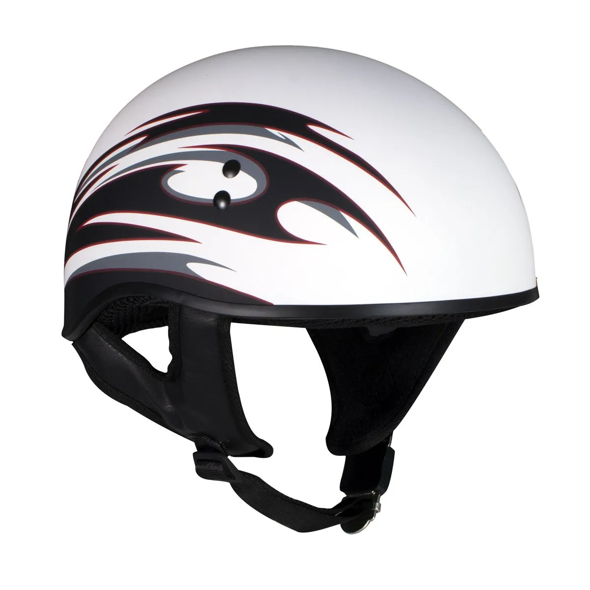 Hot Leathers T68 'Tribal White' Advanced DOT Motorcycle Skull Cap Helmet