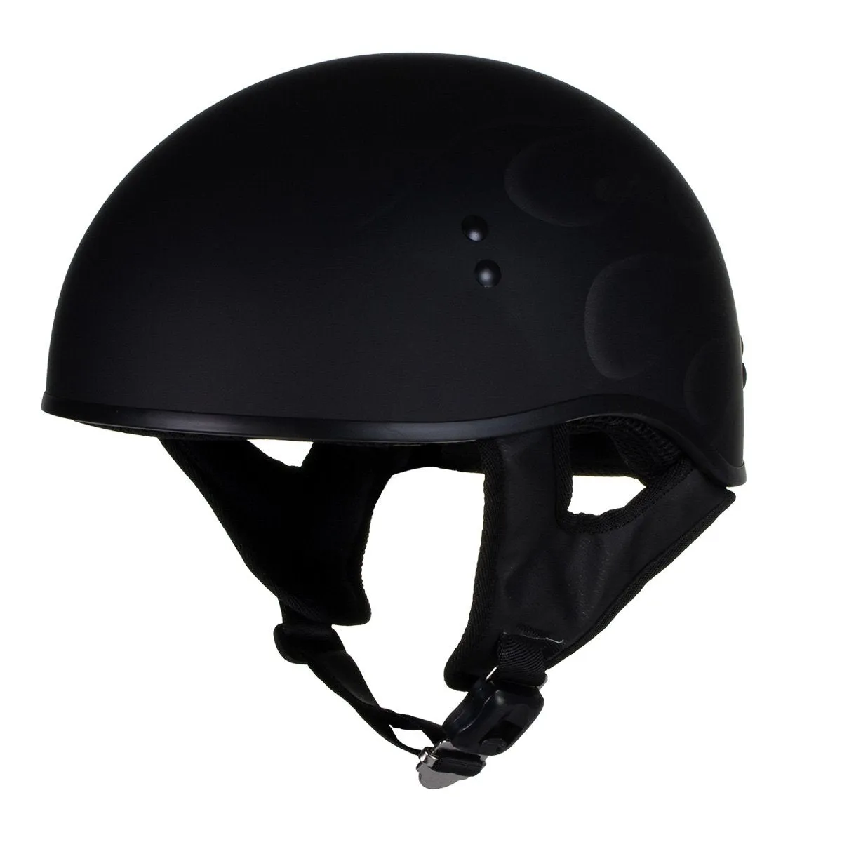 Hot Leathers T68 'Type-1' Flat Black Motorcycle DOT Skull Cap Helmet