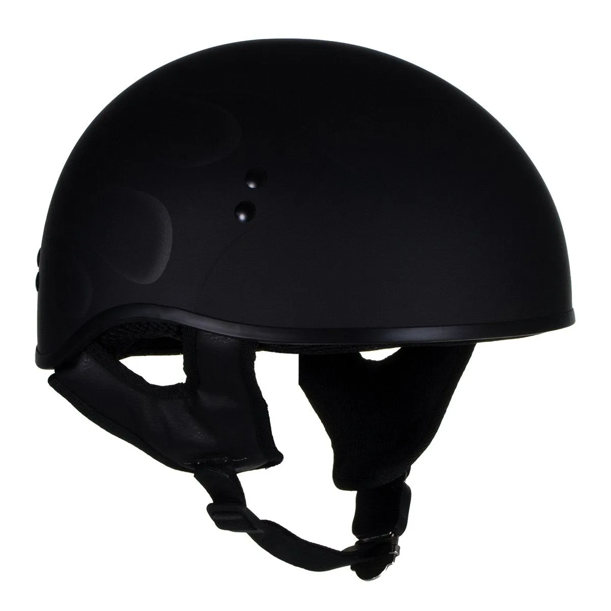 Hot Leathers T68 'Type-1' Flat Black Motorcycle DOT Skull Cap Helmet