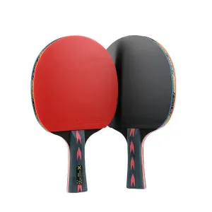 HUIESON HS-CPPX5 Five Stars Carbon Fiber Double-sided Reverse Adhesive Table Tennis Training Racket Set, Specification: Hand-shake Grip Racket