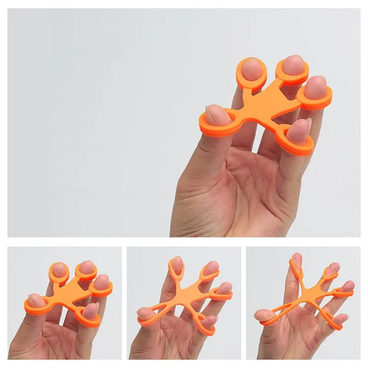 Humanoid Silicone Finger Puller Finger Force Wrist Exercise Pull Ring(Orange)