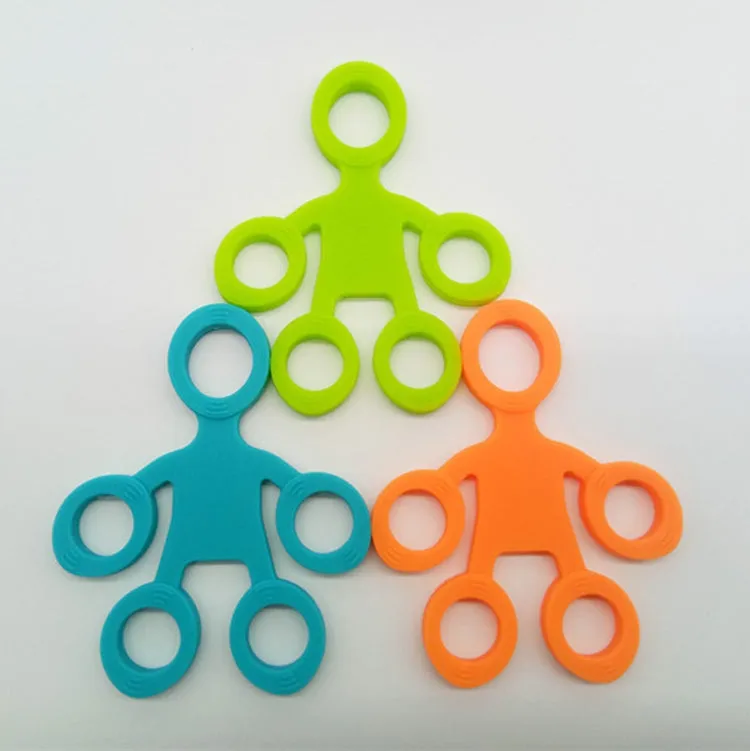 Humanoid Silicone Finger Puller Finger Force Wrist Exercise Pull Ring(Orange)