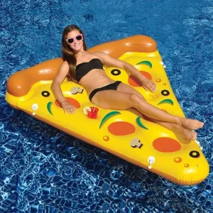 Inflatable Pizza Slice Shaped Floating Mat Swimming Ring, Inflated Size: 180 x 130cm