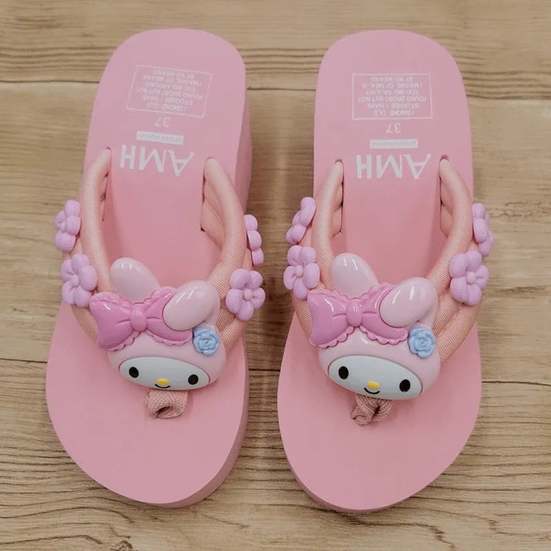 Kawaii Fashion Y2K Aesthetic My Melody Platform Sandals Slides