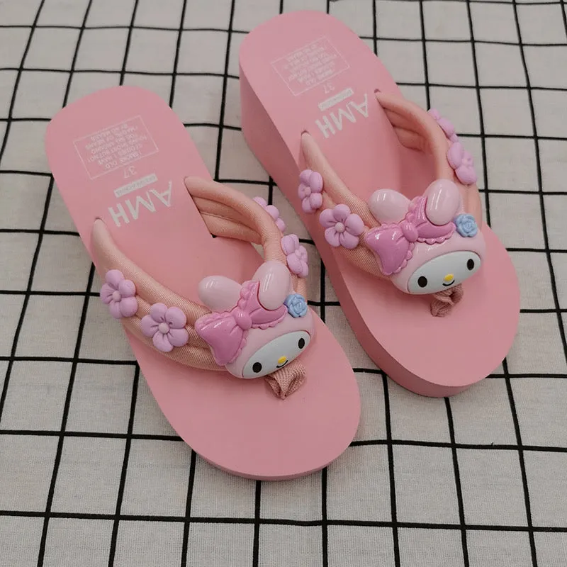 Kawaii Fashion Y2K Aesthetic My Melody Platform Sandals Slides