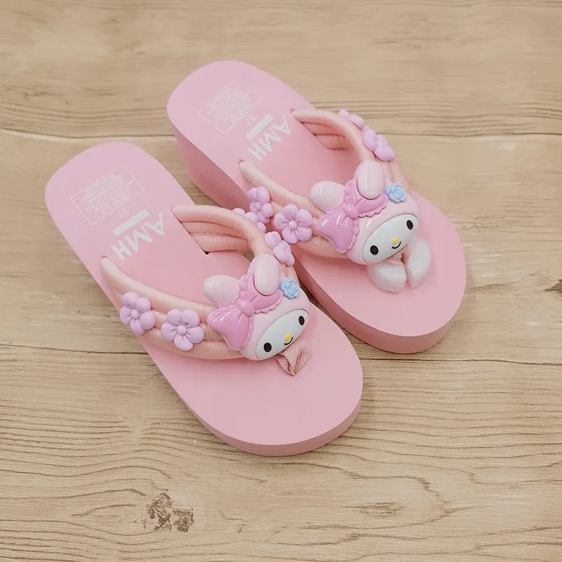 Kawaii Fashion Y2K Aesthetic My Melody Platform Sandals Slides