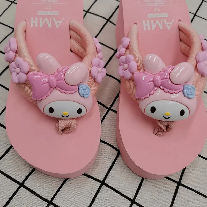 Kawaii Fashion Y2K Aesthetic My Melody Platform Sandals Slides