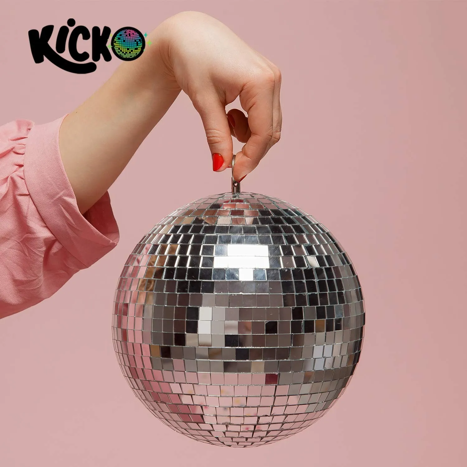 Kicko Mirror Disco Ball - Cool and Fun Silver Hanging Party Disco Ball  8 Inch Party