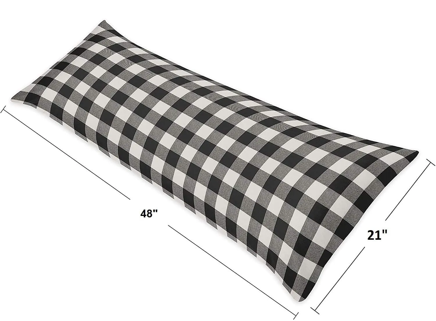 Large Body Pillow Insert- Breathable Full Body Pillow for Side Sleeper - Soft Long Bed Pillow for Adults - (20 x 54 inch) (Black and White)