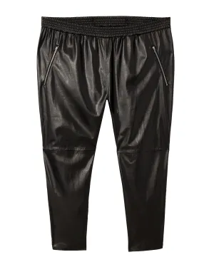 Lark Faux Leather Jogger | Black