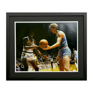 Larry Bird and Magic Johnson Signed College Framed 16x20 Photo