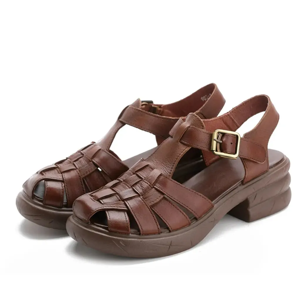 Leather Strappy Fisherman Sandals