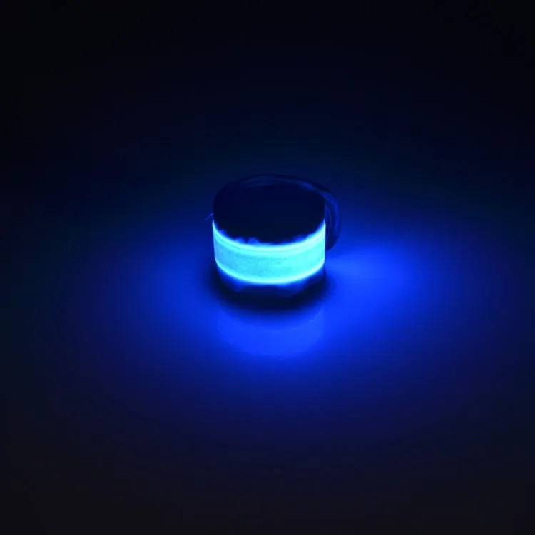 LED Luminous Slap Pat Circle Outdoors sports Wristband, Large, Size:35*4cm(Blue)