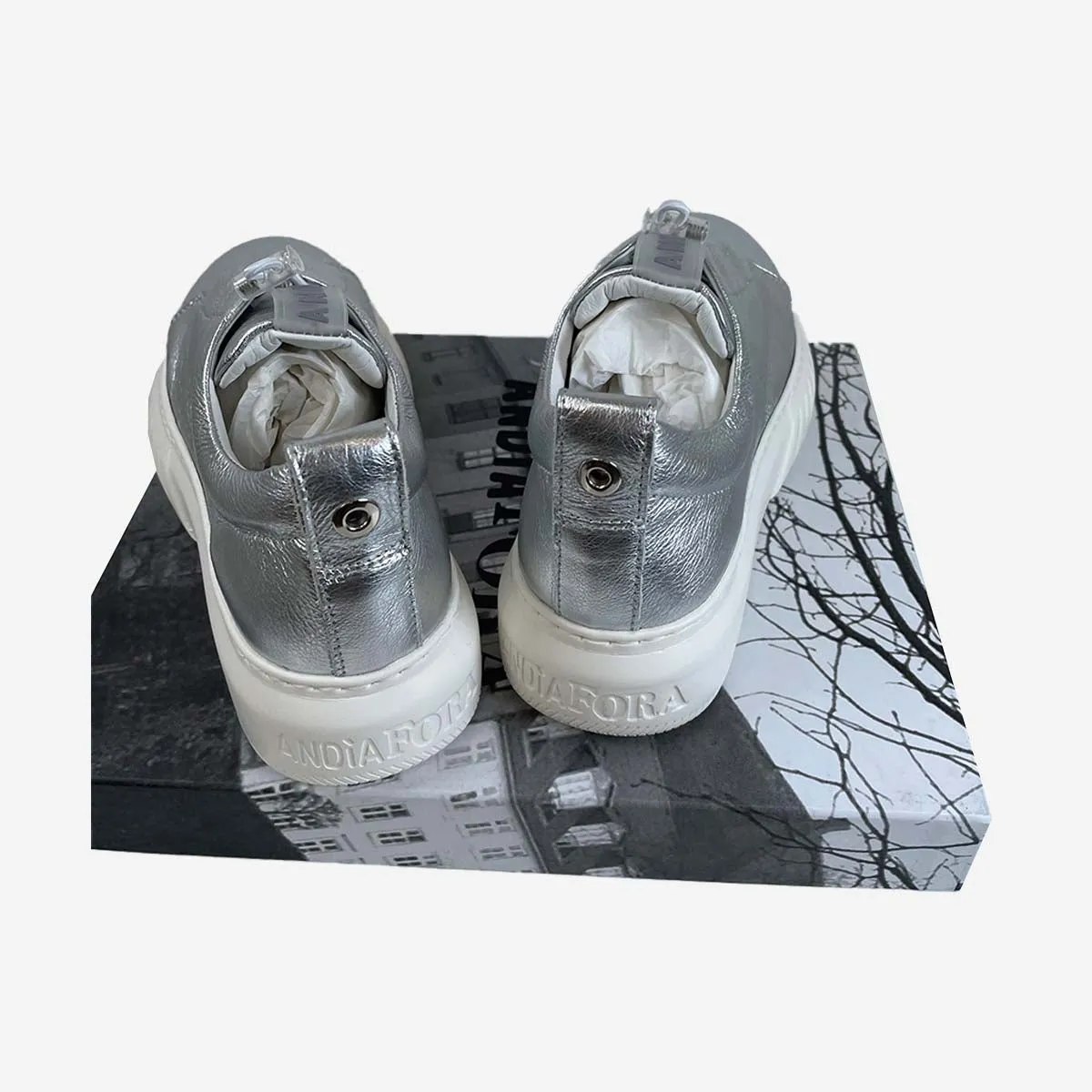 LIBI UNI SILK SILVER SNEAKERS