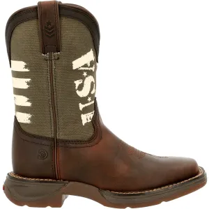 Lil' Rebel Army Patriotic Square Toe Cowboy Boots (Big Kid)