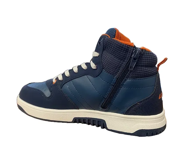 Lotto sneakers alta da ragazzo con zip e laccio Rocket AMF III Mid Jr 218155 6Y3 ocean blue-dark blue