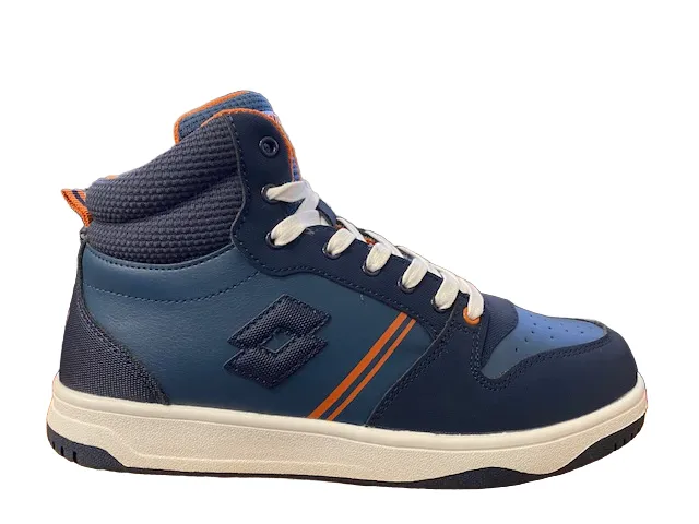 Lotto sneakers alta da ragazzo con zip e laccio Rocket AMF III Mid Jr 218155 6Y3 ocean blue-dark blue