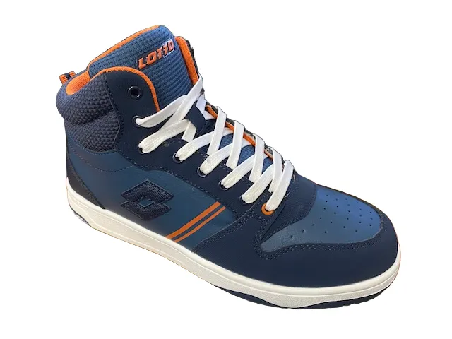 Lotto sneakers alta da ragazzo con zip e laccio Rocket AMF III Mid Jr 218155 6Y3 ocean blue-dark blue