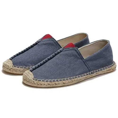 Men Casual Hand Stitching Canvas Espadrille Loafers Flats