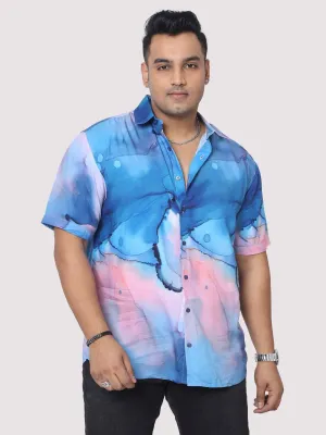 Men Plus Size Horizon Digital Printed Half Shirt