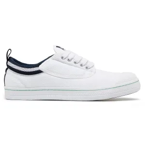 Mens Dunlop Classic Canvas Volleys Sneakers Casual White Navy Shoes