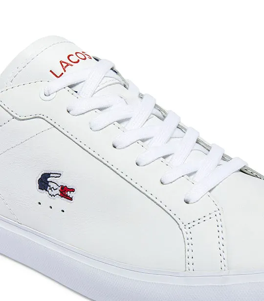 Men's Powercourt Leather Tricolor Sneakers White/Navy/Red