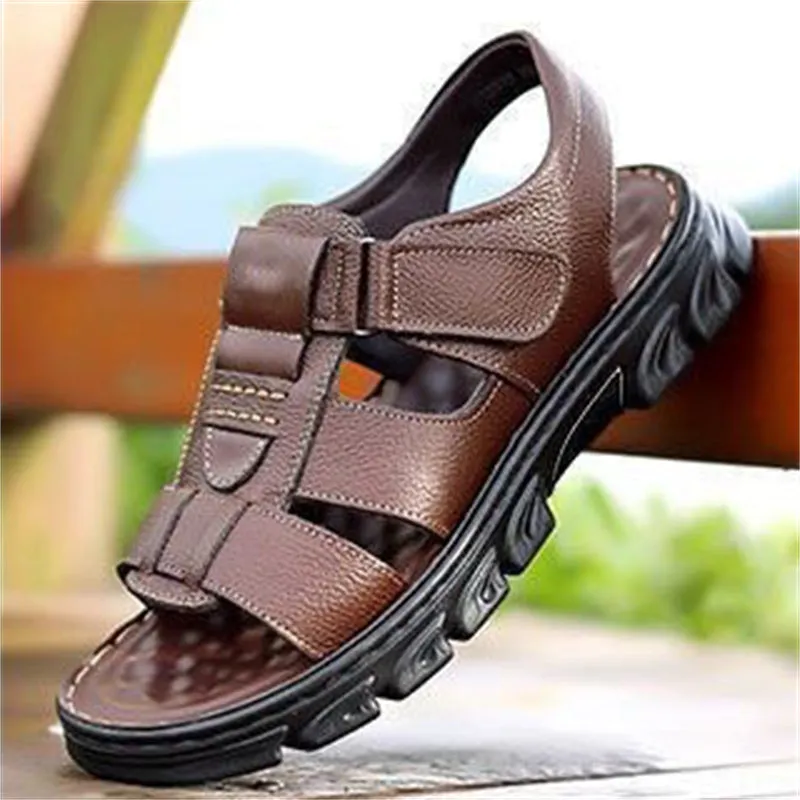 Men's Side Hollow Out Breathable Buckle Beach Sandals