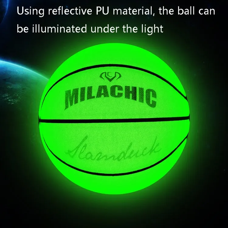 MILACHIC Number 7 Fluorescent Green Holographic Reflective Basketball