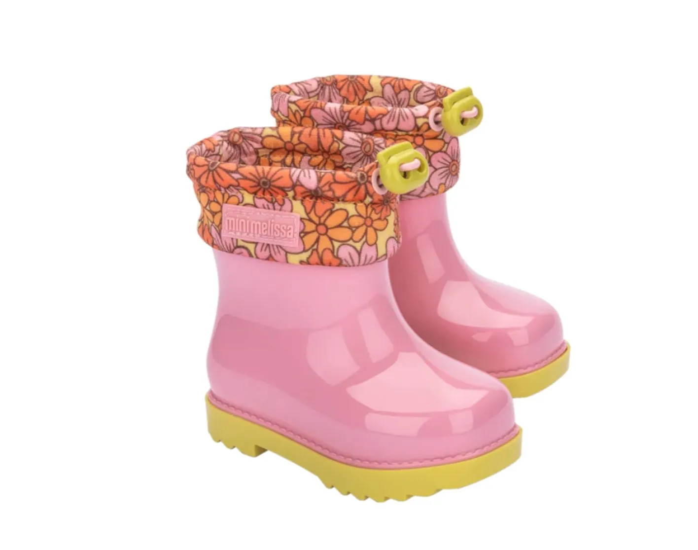 Mini Melissa Girls Pink Cuffed Rain Boot III BB